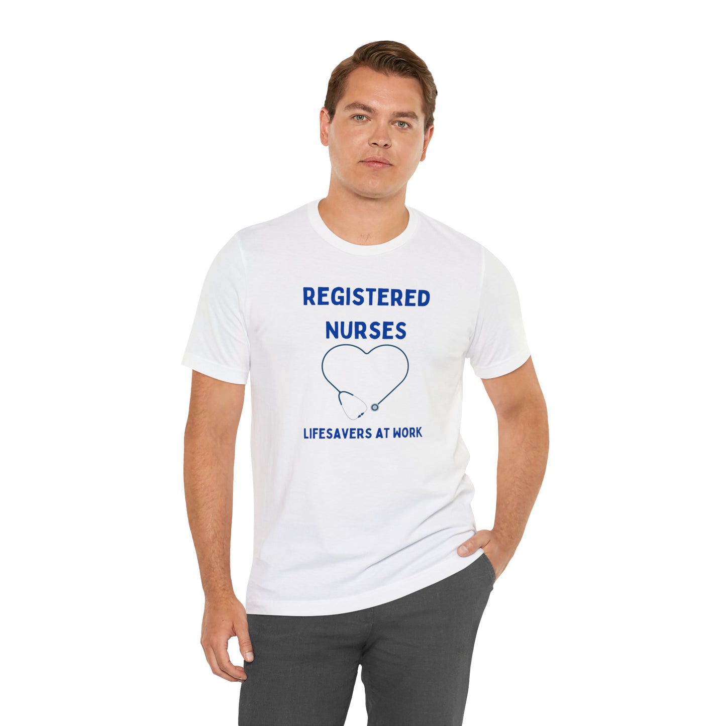Registered Nurse, RN lifesavers Healthcare workers Unisex Jersey Short Sleeve Tee