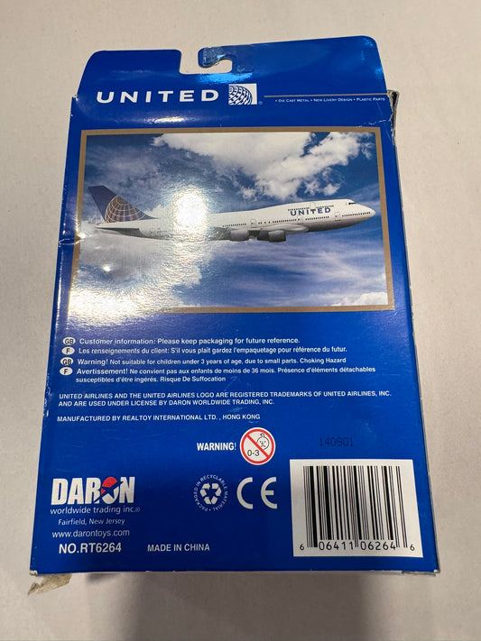 Older United Airlines Boeing 747-400 plane RLT 6264 old price sticker on box