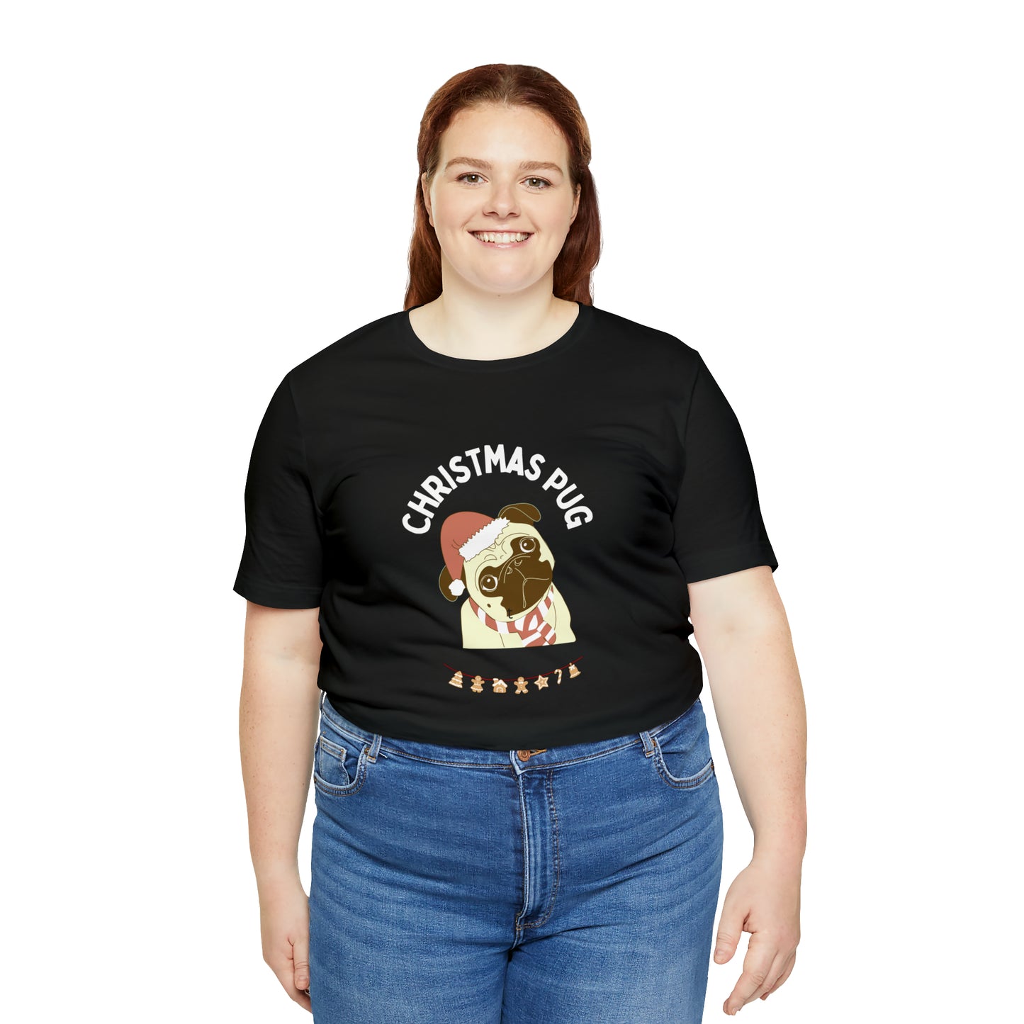 Christmas Pug Unisex Jersey Short Sleeve Tee