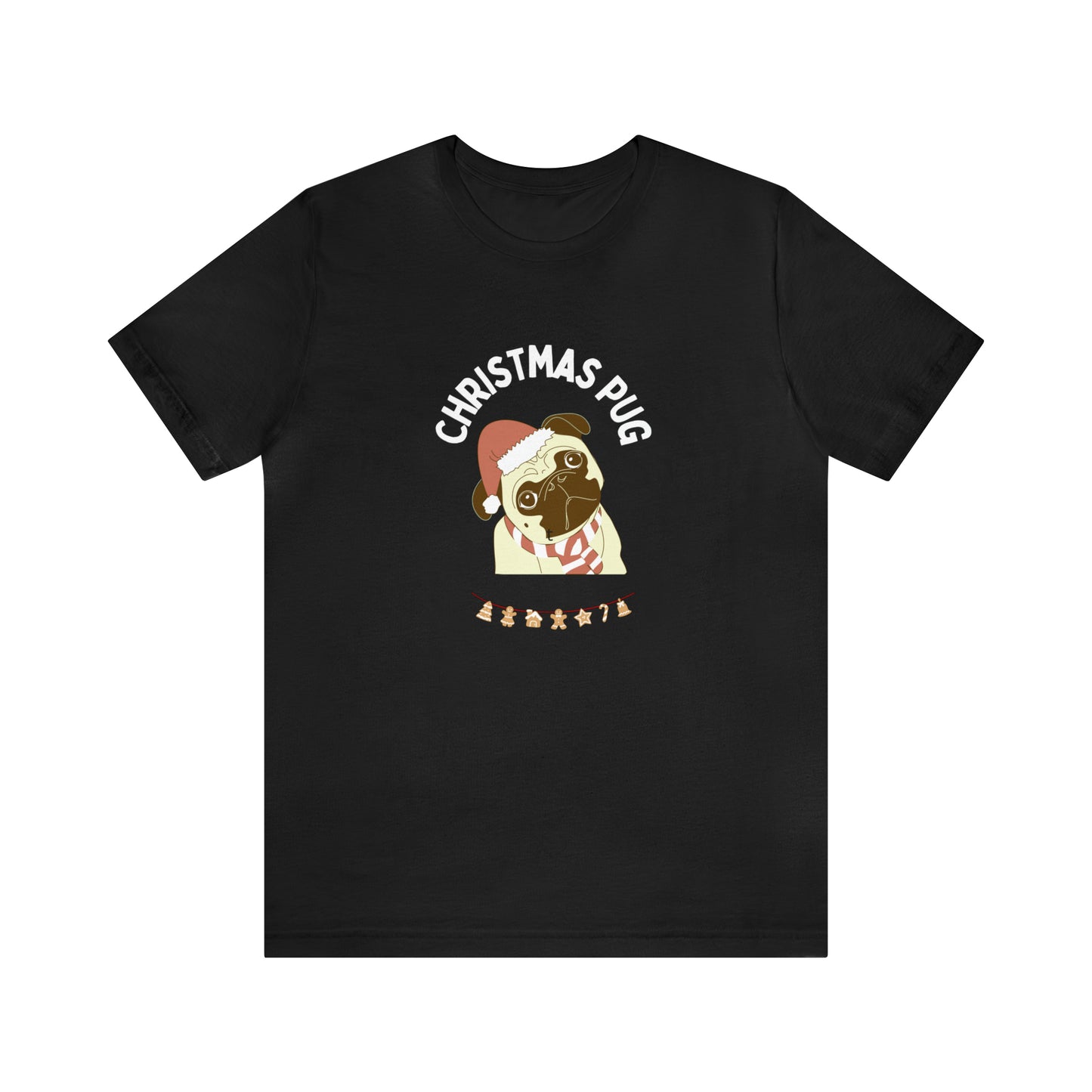 Christmas Pug Unisex Jersey Short Sleeve Tee