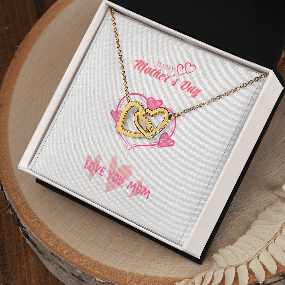 Happy Mother's Day Interlocking Hearts Necklace