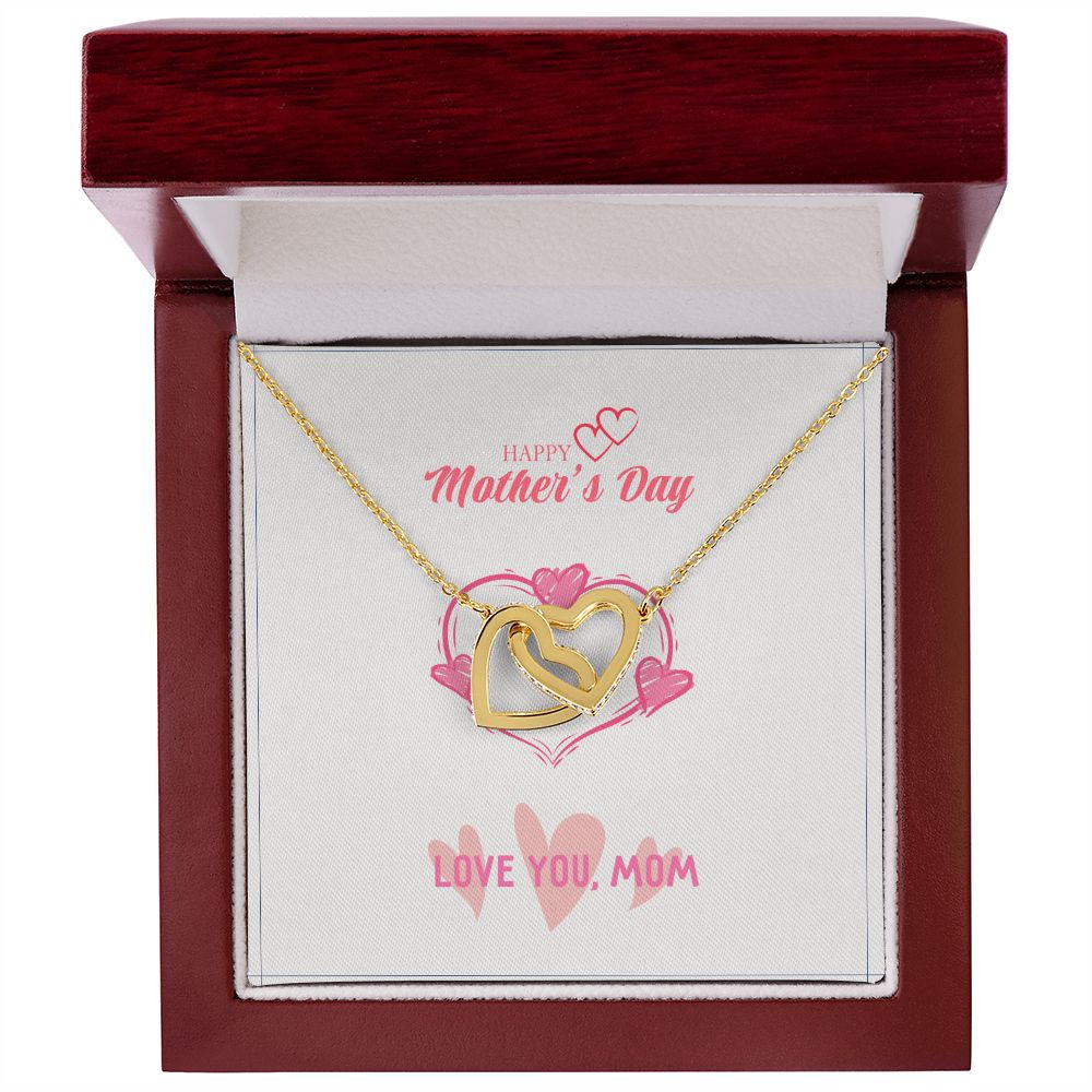 Happy Mother's Day Interlocking Hearts Necklace