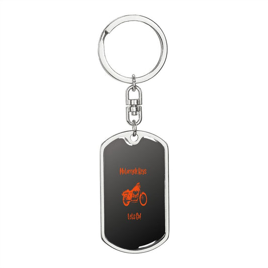 Motorcycle Keys Dog Tag Keychain