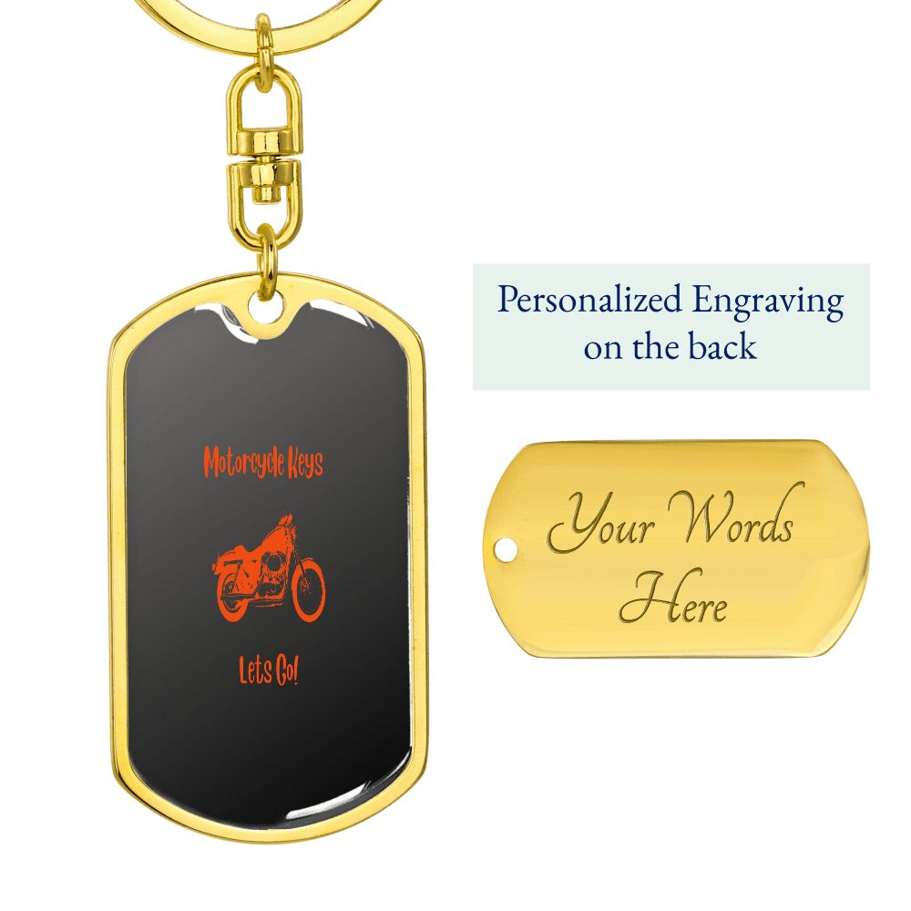 Motorcycle Keys Dog Tag Keychain