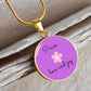 Peace, love and joy circle necklace