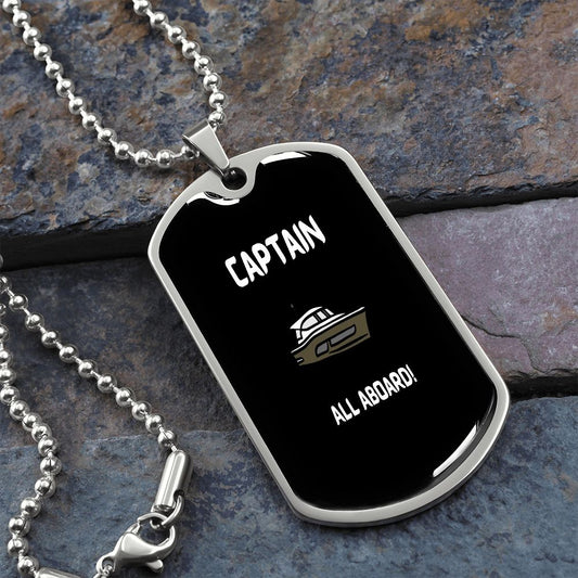 Captain All Aboard Dog Tag