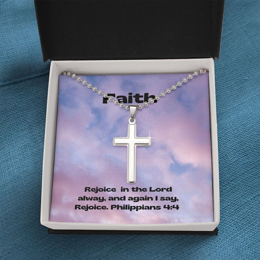 Faith Stainless Steel Cross Necklace with Ball Chain