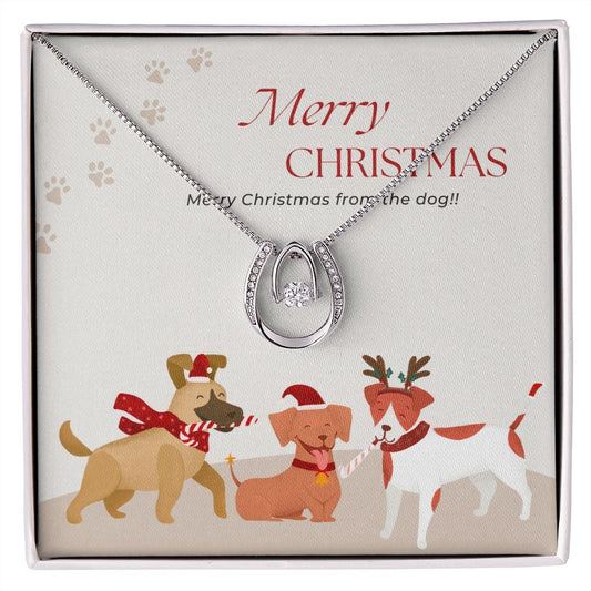 Merry Christmas from the Dog! Pendant Necklace
