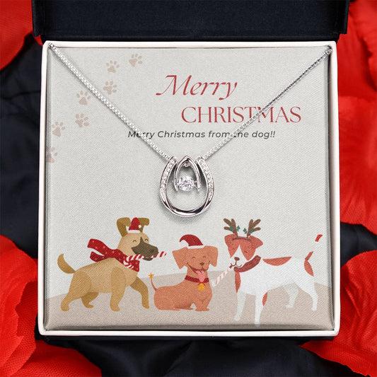 Merry Christmas from the Dog! Pendant Necklace