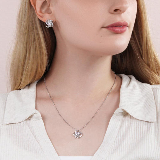 Happy Birthday, Love Knot Earring & Necklace Set