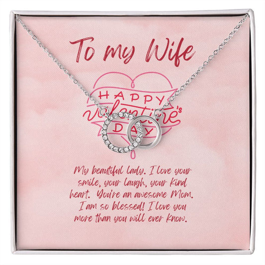 To My Wife Happy Valentine's Day Perfect Pair Necklace