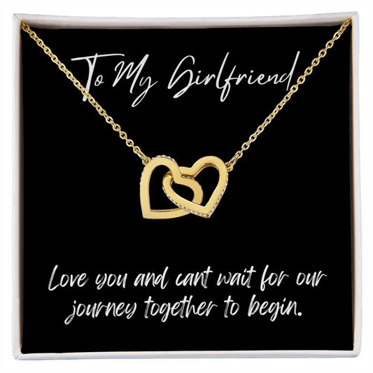 To My Girlfriend Interlocking Hearts Necklace