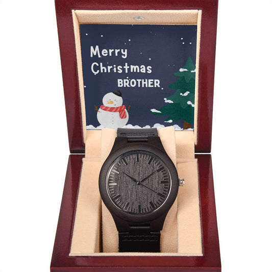 Merry Christmas Brother. Wooden Watch