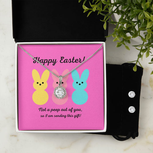 Happy Easter, Eternal Hope Necklace and Cubic Zirconia Earring Set