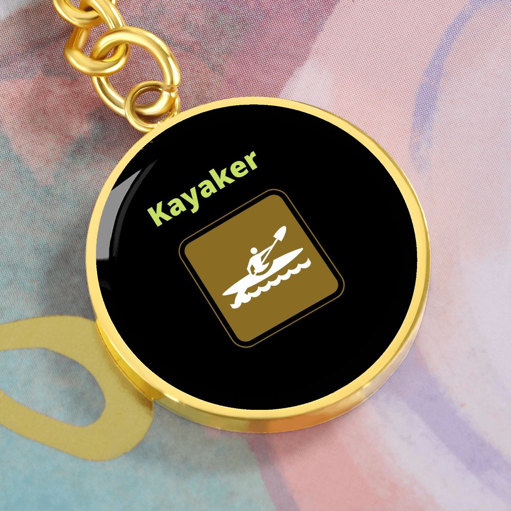 Kayaker Circle Key Chain