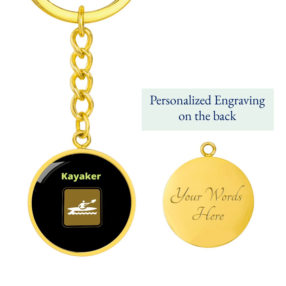 Kayaker Circle Key Chain